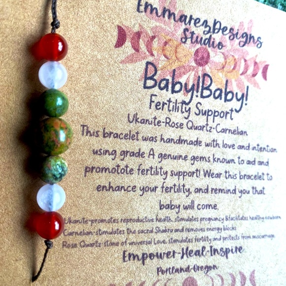 💕NWT 💕Fertility Support Healing Energy Gemstone Crystal Bracelet - Picture 1 of 8